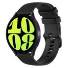 For Samsung Galaxy Watch 6 40mm 20mm Checkered Silicone Watch Band(Black) - 1