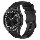 For Samsung Galaxy Watch 6 Classic 43mm 20mm Checkered Silicone Watch Band(Black) - 1