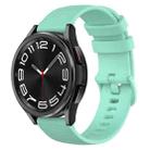 For Samsung Galaxy Watch 6 Classic 43mm 20mm Checkered Silicone Watch Band(Teal) - 1