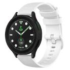 For Samsung Galaxy watch 5 Pro Golf Edition 20mm Checkered Silicone Watch Band(White) - 1