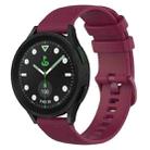 For Samsung Galaxy watch 5 Pro Golf Edition 20mm Checkered Silicone Watch Band(Wine Red) - 1