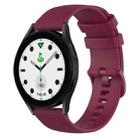 For Samsung Galaxy watch 5 Golf Edition 20mm Checkered Silicone Watch Band(Wine Red) - 1