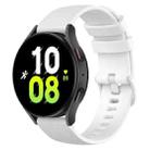 For Samsung Galaxy Watch 5  44mm 20mm Checkered Silicone Watch Band(White) - 1