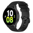 For Samsung Galaxy Watch 5  44mm 20mm Checkered Silicone Watch Band(Black) - 1