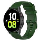 For Samsung Galaxy Watch 5  44mm 20mm Checkered Silicone Watch Band(Army Green) - 1