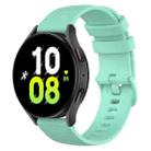 For Samsung Galaxy Watch 5  44mm 20mm Checkered Silicone Watch Band(Teal) - 1
