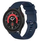 For Samsung Galaxy Watch 5 Pro  45mm 20mm Checkered Silicone Watch Band(Navy Blue) - 1