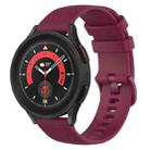 For Samsung Galaxy Watch 5 Pro  45mm 20mm Checkered Silicone Watch Band(Wine Red) - 1