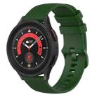 For Samsung Galaxy Watch 5 Pro  45mm 20mm Checkered Silicone Watch Band(Army Green) - 1