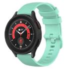 For Samsung Galaxy Watch 5 Pro  45mm 20mm Checkered Silicone Watch Band(Teal) - 1