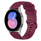 For Samsung Galaxy Watch 5  40mm 20mm Checkered Silicone Watch Band(Wine Red) - 1