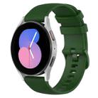 For Samsung Galaxy Watch 5  40mm 20mm Checkered Silicone Watch Band(Army Green) - 1