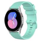 For Samsung Galaxy Watch 5  40mm 20mm Checkered Silicone Watch Band(Teal) - 1