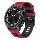 For Samsung Galaxy Watch 6 Classic 47mm 20mm Two-color Silicone Watch Band(Red + Black) - 1