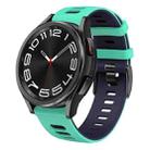 For Samsung Galaxy Watch 6 Classic 47mm 20mm Two-color Silicone Watch Band(Teal Duck+ Blue) - 1