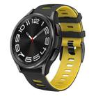 For Samsung Galaxy Watch 6 Classic 43mm 20mm Two-color Silicone Watch Band(Black + Yellow) - 1