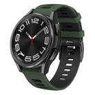 For Samsung Galaxy Watch 6 Classic 43mm 20mm Two-color Silicone Watch Band(Army Green + Black) - 1