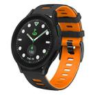 For Samsung Galaxy watch 5 Pro Golf Edition 20mm Two-color Silicone Watch Band(Black + Orange) - 1