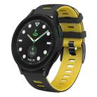 For Samsung Galaxy watch 5 Pro Golf Edition 20mm Two-color Silicone Watch Band(Black + Yellow) - 1