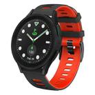 For Samsung Galaxy watch 5 Pro Golf Edition 20mm Two-color Silicone Watch Band(Black + Red) - 1