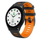 For Samsung Galaxy watch 5 Golf Edition 20mm Two-color Silicone Watch Band(Black + Orange) - 1