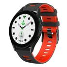 For Samsung Galaxy watch 5 Golf Edition 20mm Two-color Silicone Watch Band(Black + Red) - 1