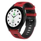 For Samsung Galaxy watch 5 Golf Edition 20mm Two-color Silicone Watch Band(Red + Black) - 1