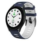For Samsung Galaxy watch 5 Golf Edition 20mm Two-color Silicone Watch Band(Midnight Blue + White) - 1
