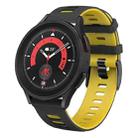 For Samsung Galaxy Watch 5 Pro  45mm 20mm Two-color Silicone Watch Band(Black + Yellow) - 1