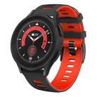 For Samsung Galaxy Watch 5 Pro  45mm 20mm Two-color Silicone Watch Band(Black + Red) - 1