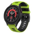 For Samsung Galaxy Watch 5 Pro  45mm 20mm Two-color Silicone Watch Band(Lime + Black) - 1