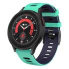 For Samsung Galaxy Watch 5 Pro  45mm 20mm Two-color Silicone Watch Band(Teal Duck+ Blue) - 1