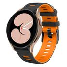 For Samsung Galaxy Watch 5  40mm 20mm Two-color Silicone Watch Band(Black + Orange) - 1