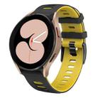 For Samsung Galaxy Watch 5  40mm 20mm Two-color Silicone Watch Band(Black + Yellow) - 1