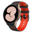 For Samsung Galaxy Watch 5  40mm 20mm Two-color Silicone Watch Band(Black + Red) - 1