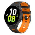 For Samsung Galaxy Watch 5  44mm 20mm Two-color Silicone Watch Band(Black + Orange) - 1