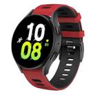 For Samsung Galaxy Watch 5  44mm 20mm Two-color Silicone Watch Band(Red + Black) - 1