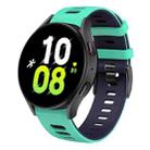 For Samsung Galaxy Watch 5  44mm 20mm Two-color Silicone Watch Band(Teal Duck+ Blue) - 1
