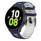 For Samsung Galaxy Watch 5  44mm 20mm Two-color Silicone Watch Band(Midnight Blue + White) - 1