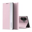 For iPhone 17 Side Electroplated Adsorption Leather Phone Case(Pink) - 1