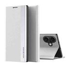 For iPhone 17 Side Electroplated Adsorption Leather Phone Case(Silver) - 1
