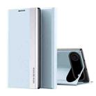 For iPhone 17 Air Side Electroplated Adsorption Leather Phone Case(Light Blue) - 1