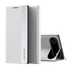 For iPhone 17 Air Side Electroplated Adsorption Leather Phone Case(Silver) - 1