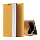 For iPhone 17 Air Side Electroplated Adsorption Leather Phone Case(Yellow) - 1