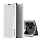 For iPhone 17 Pro Max Side Electroplated Adsorption Leather Phone Case(Silver) - 1