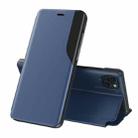 For iPhone 15 Pro Side Display Flip Leather Phone Case(Blue) - 1