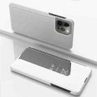 For iPhone 15 Pro Plated Mirror Horizontal Flip Leather Phone Case with Holder(Silver) - 1