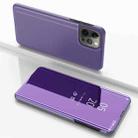 For iPhone 15 Pro Max Plated Mirror Horizontal Flip Leather Phone Case with Holder(Purple Blue) - 1