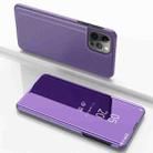 For iPhone 16 Pro Plated Mirror Horizontal Flip Leather Phone Case with Holder(Purple Blue) - 1