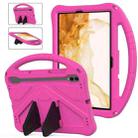 For Samsung Galaxy Tab S8 EVA Shockproof Tablet Case with Holder(Rose Red) - 1